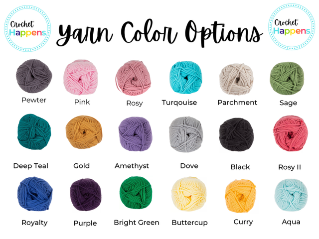 cotton yarn color options chart