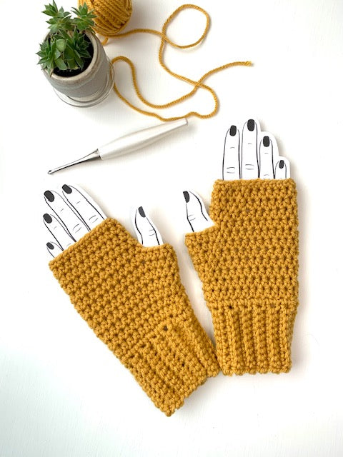 Fingerless Gloves - Sungold- Ready to Ship