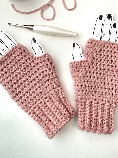 Fingerless Gloves - Rosy Cheeks - Ready to Ship