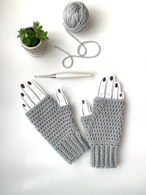 Fingerless Gloves - Grey Mist