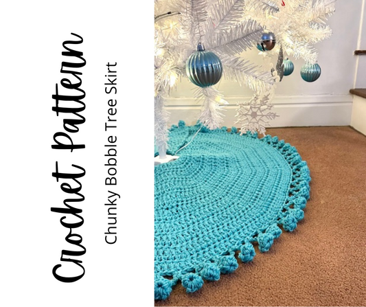 Chunky Bobble Christmas Tree Skirt - Crochet Pattern