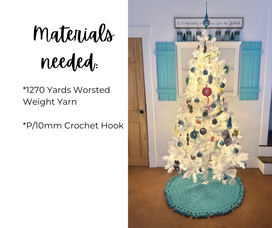 Chunky Bobble Christmas Tree Skirt - Crochet Pattern