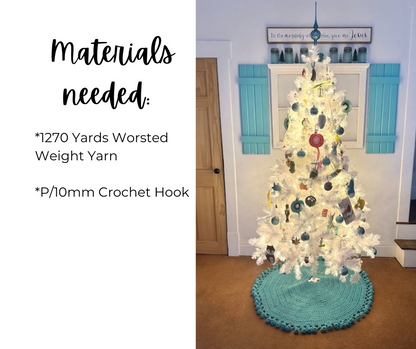 Chunky Bobble Christmas Tree Skirt - Crochet Pattern
