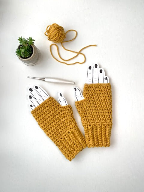 Fingerless Gloves - Sungold- Ready to Ship