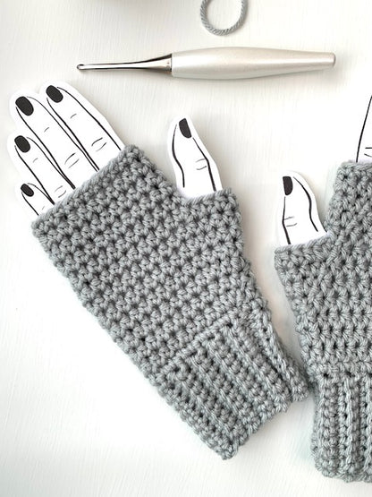 Fingerless Gloves - Grey Mist