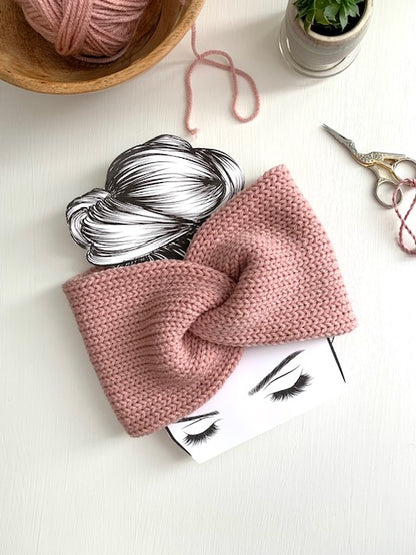 Double Knit Twisted Ear Wamer - Rosy Cheeks