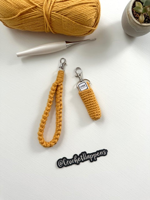 Wristlet and Lip Balm Keychain Set