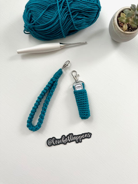 Wristlet and Lip Balm Keychain Set