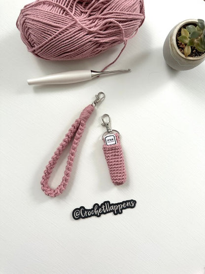 Wristlet and Lip Balm Keychain Set