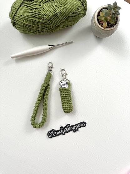 Wristlet and Lip Balm Keychain Set