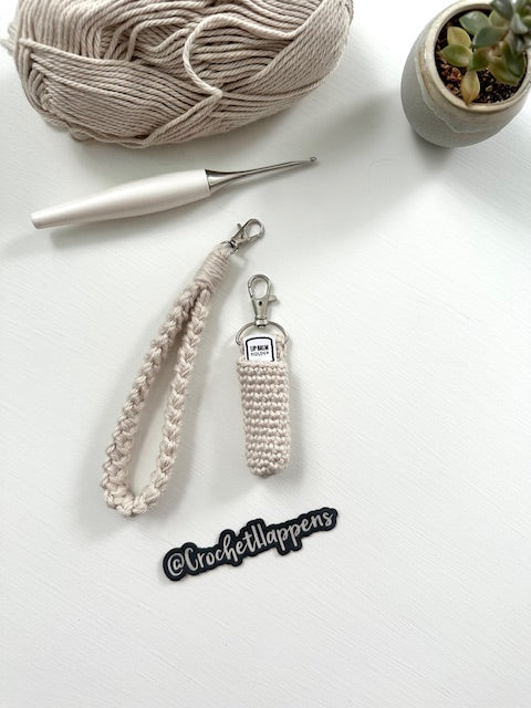 Wristlet and Lip Balm Keychain Set