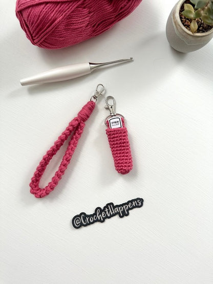Wristlet and Lip Balm Keychain Set