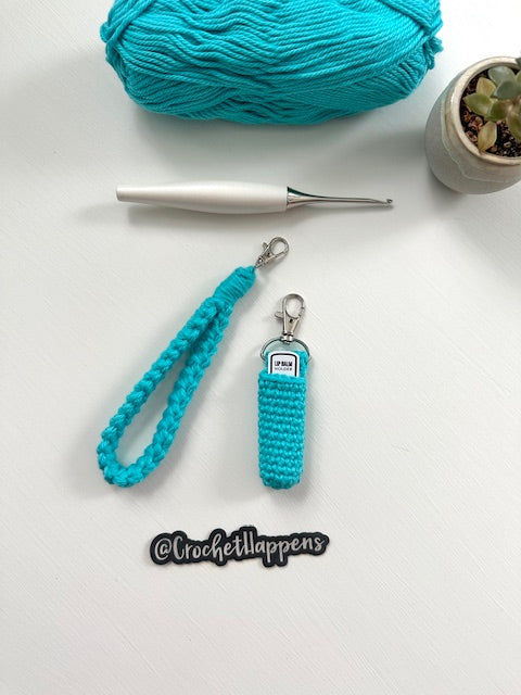 Wristlet and Lip Balm Keychain Set