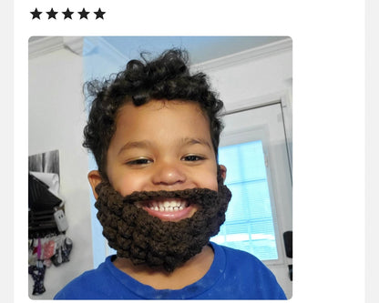 Brown Crocheted Beard